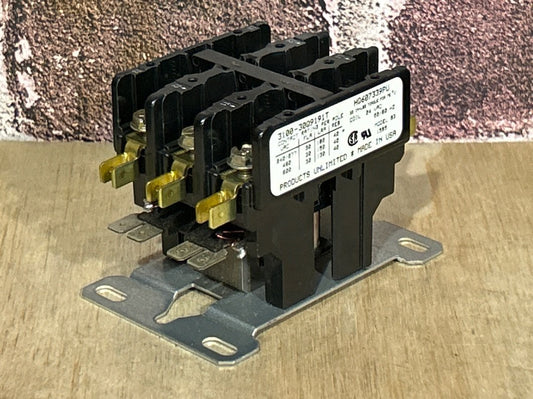 24 V, 50/60 Hz, 30 Amps 3 Pole Contactor
