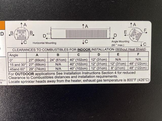 35,000 BTU Two-Stage Black Finished Propane Gas-Fired Infrared Patio Heater, 120/60/1