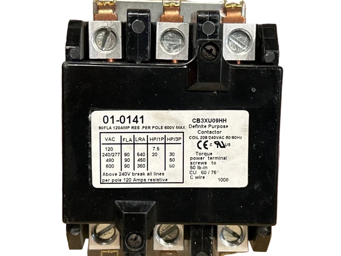 208/240 V, 50/60 Hz, 90 Amps 3 Pole Contactor