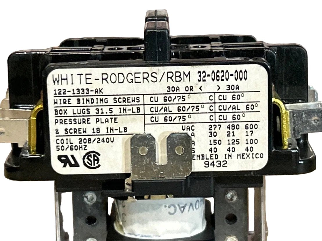 208/240 V, 50/60 Hz, 30 Amps 2 Pole Contactor