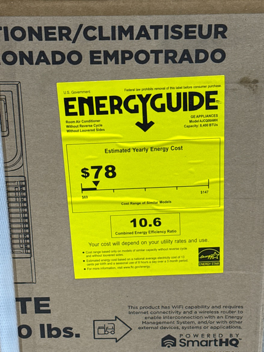 8,300 BTU Built-In Room Air Conditioner, 115/60/1, R-410A