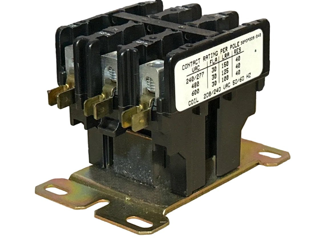 208/240 V, 50/60 Hz, 30 Amps 3 Pole Contactor
