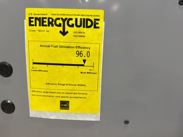 115,000 BTU Low NOx 2-Stg Multiposition ECM Var Spd Communicating Gas Furnace 96% 115/60/1 CFM: 1980