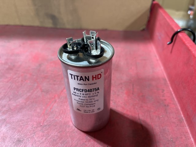 440 Vac, 40+7.5MFD 50/60 Hz, Round Capacitor