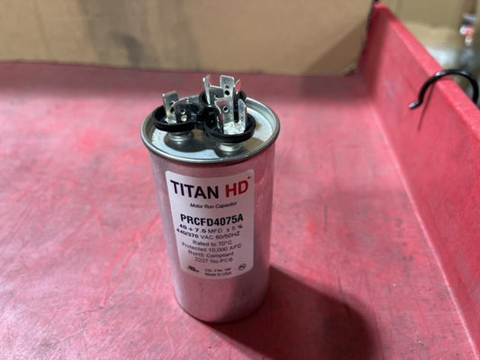 440 Vac, 40+7.5MFD 50/60 Hz, Round Capacitor
