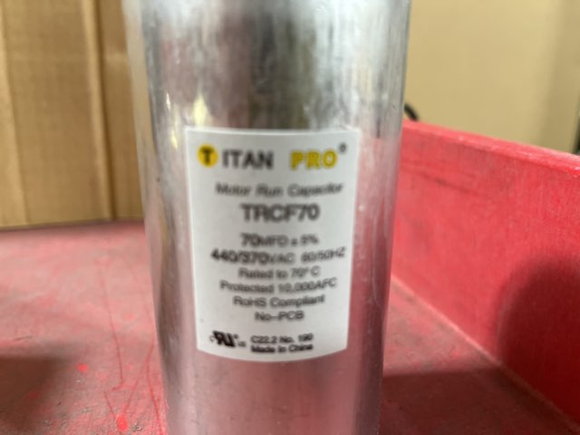 440 Vac, 70MFD 50/60 Hz, Round Capacitor