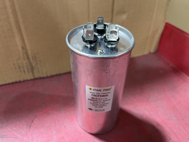 440 Vac, 80+5MFD 50/60 Hz, Round Capacitor