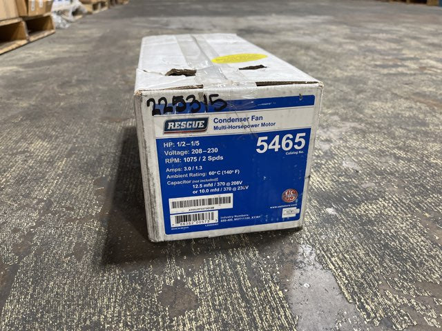 1/2 HP Fan Motor 208-230/60/1 1075 Rpm 2 Speed
