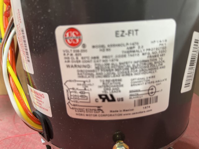 1/4 HP Fan Motor 208-230/60/1 825 Rpm 1 Speed