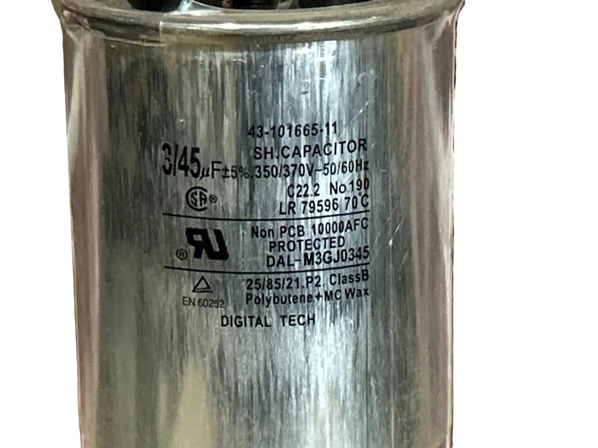 370 Vac, 45+3MFD 50/60 Hz, Round Capacitor