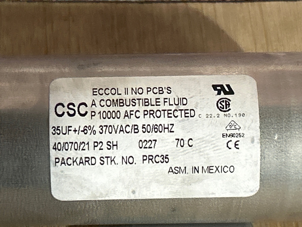 370 Vac, 35MFD 50/60 Hz, Round Capacitor