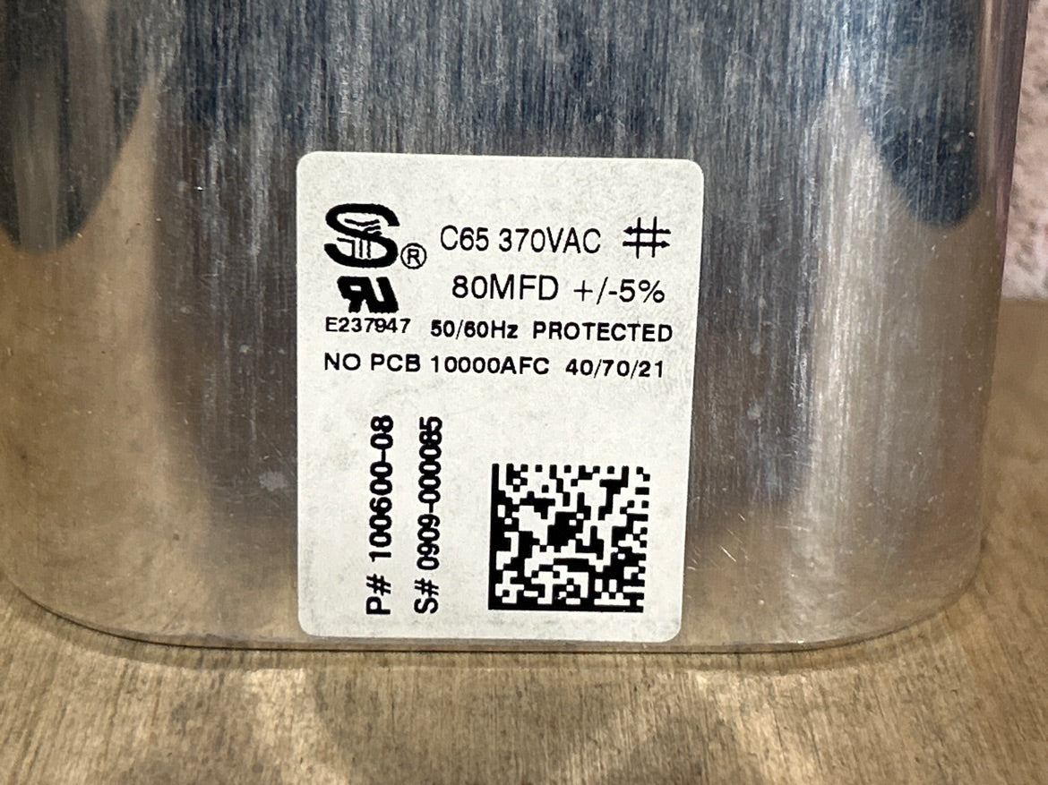 370 Vac, 80MFD 50/60 Hz, Oval Capacitor