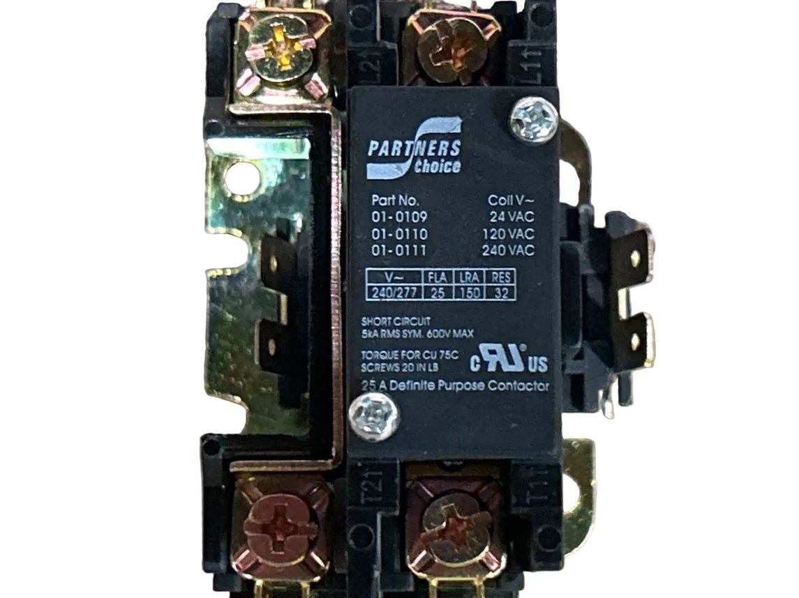 240 V, 50/60 Hz, 25 Amps 1 Pole Contactor