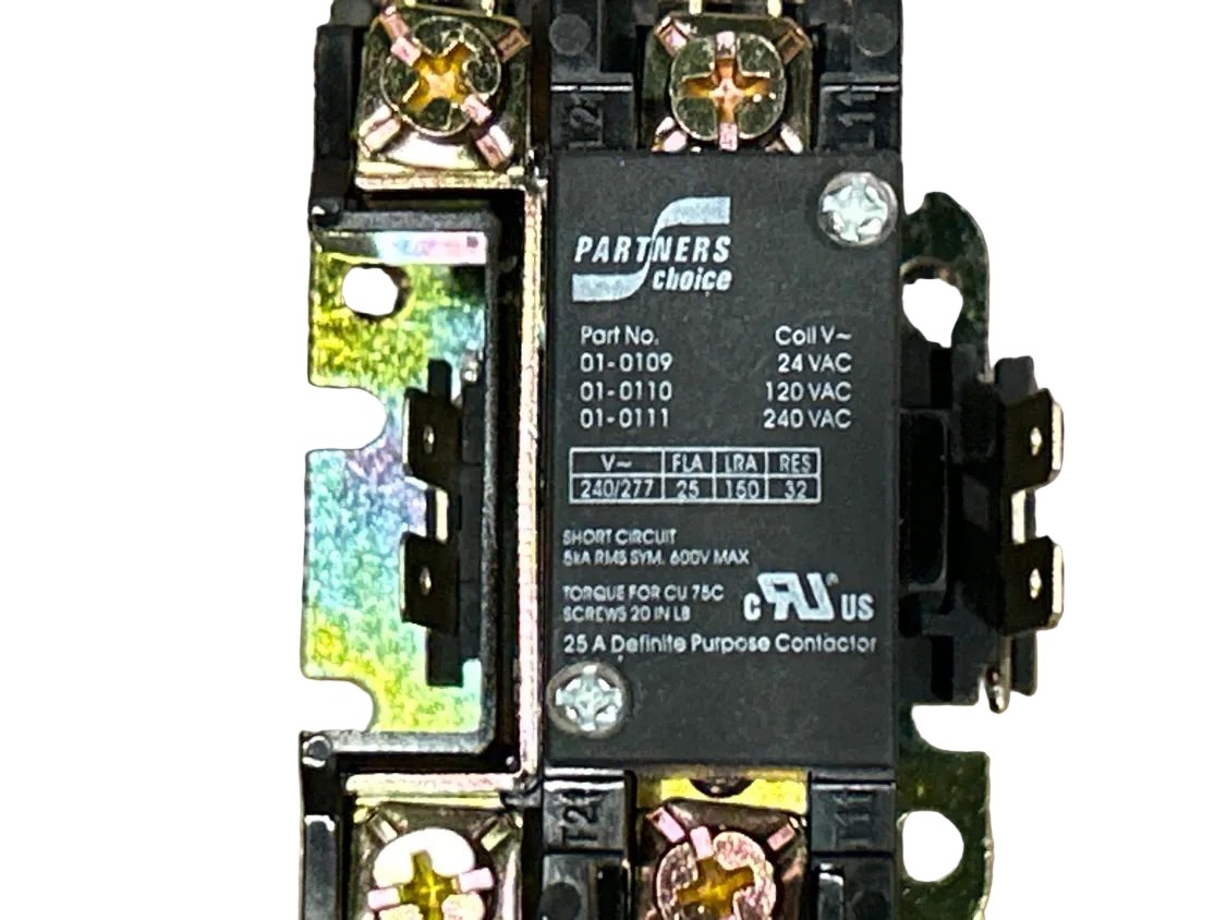 120 V, 50/60 Hz, 25 Amps 1 Pole Contactor