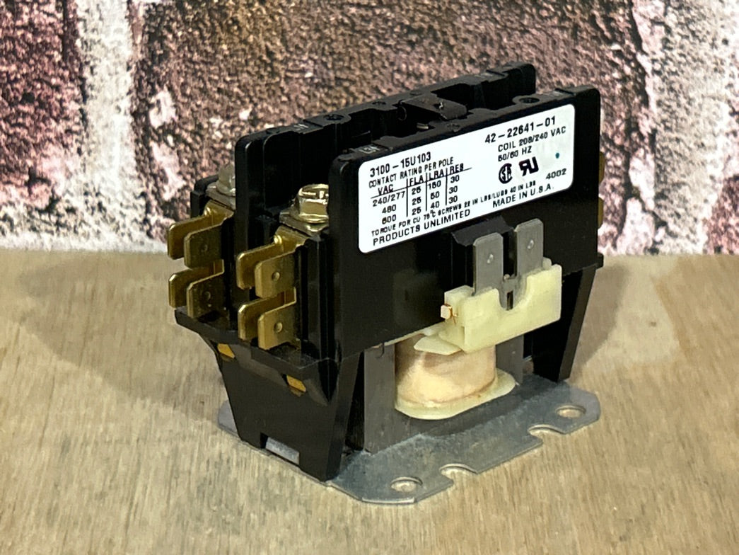 208/240 V, 50/60 Hz, 25 Amps 1 Pole Contactor