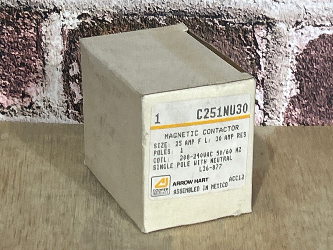 208/240 V, 50/60 Hz, 25 Amps 1 Pole Contactor
