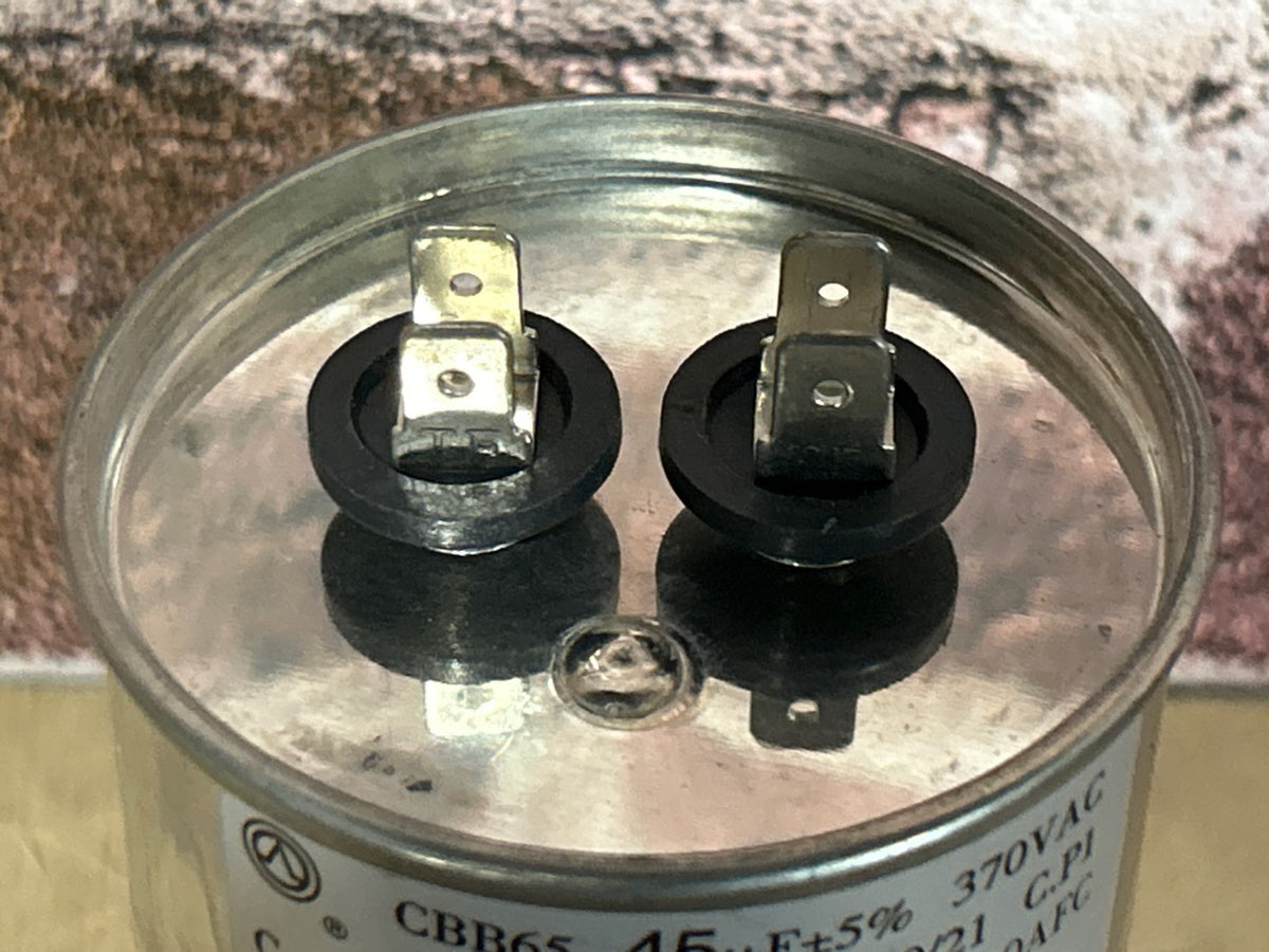 370 Vac, 45MFD 50/60 Hz, Round Capacitor