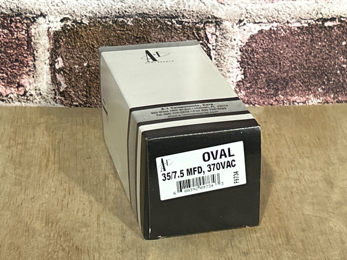 370 Vac, 35+7.5MFD 50/60 Hz, Oval Capacitor