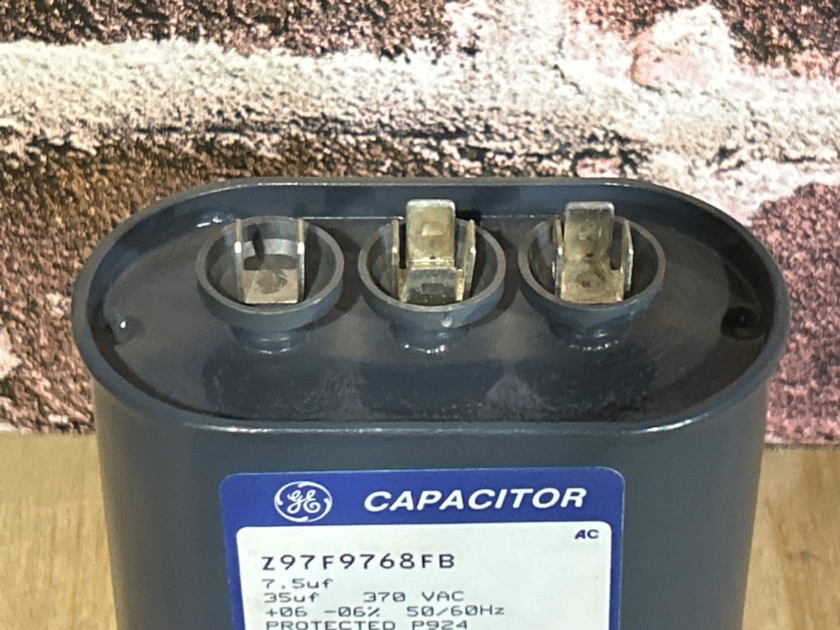 370 Vac, 35+7.5MFD 50/60 Hz, Oval Capacitor