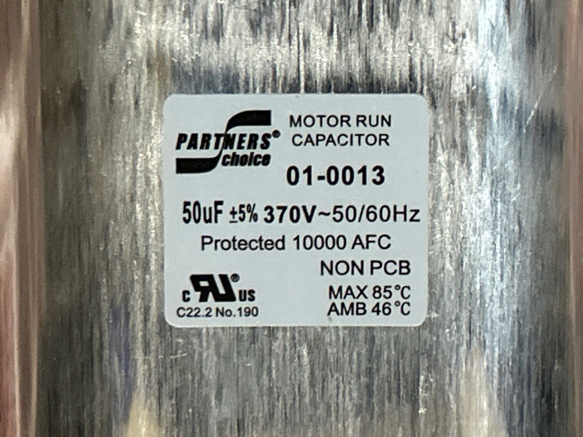 370 Vac, 50MFD 50/60 Hz, Oval Capacitor