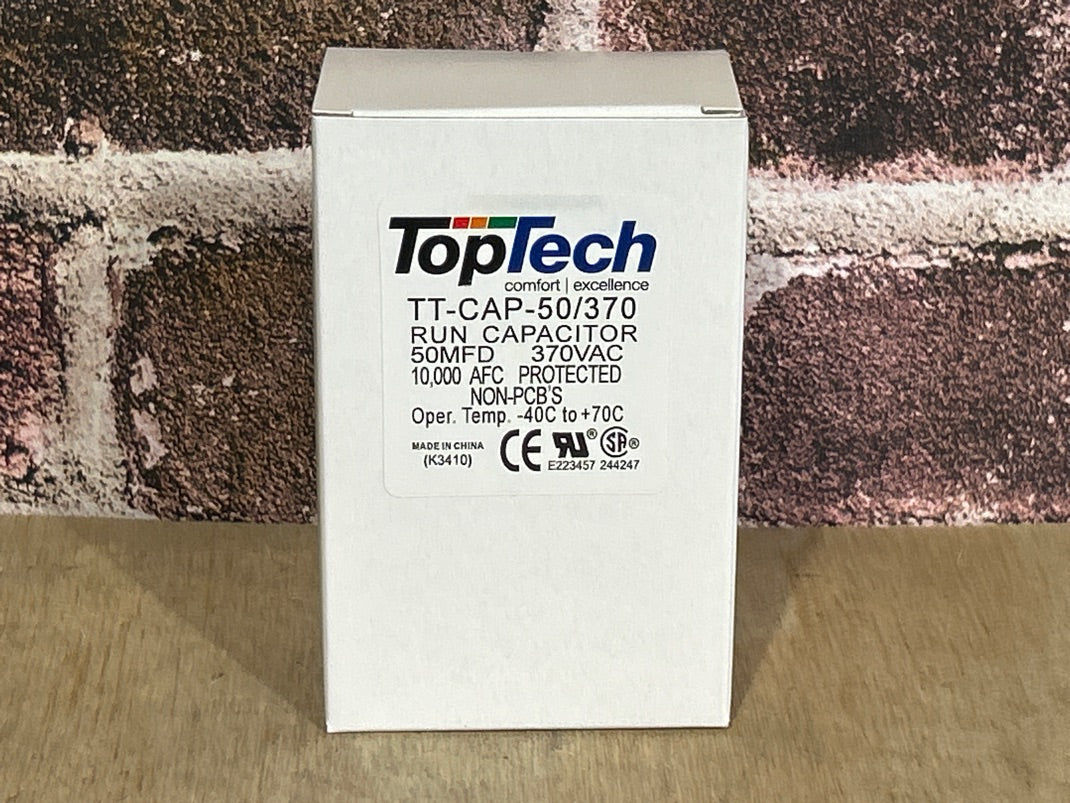 370 Vac, 50MFD 50/60 Hz, Oval Capacitor