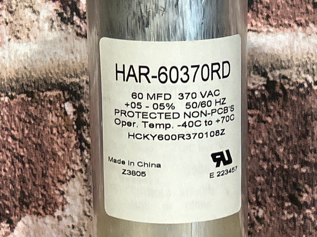 370 Vac, 60MFD 50/60 Hz, Round Capacitor