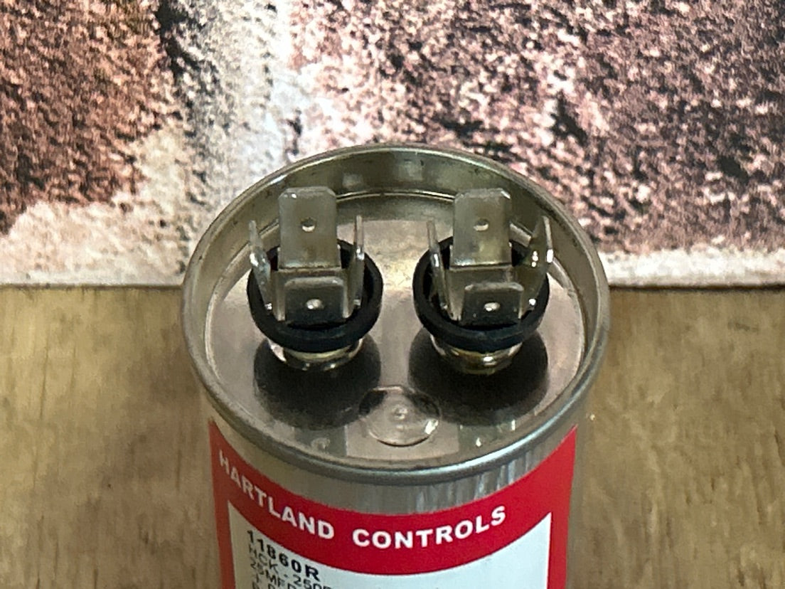 370 Vac, 25MFD 50/60 Hz, Round Capacitor