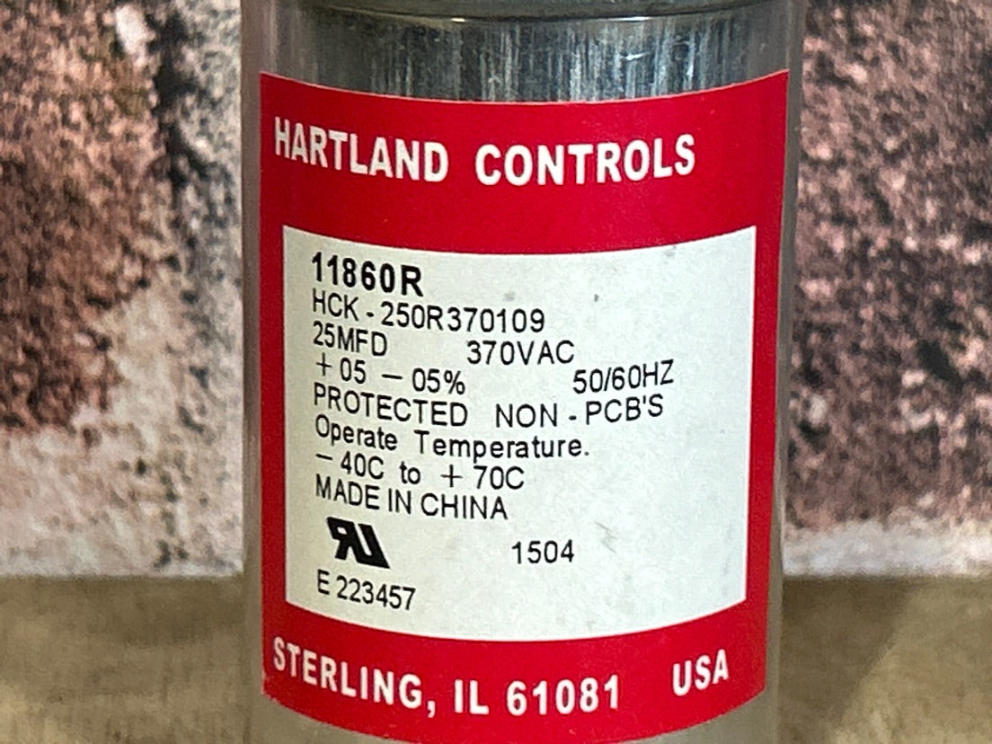 370 Vac, 25MFD 50/60 Hz, Round Capacitor