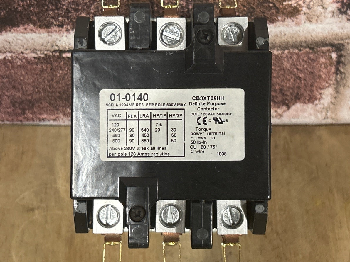 120 V, 50/60 Hz, 90 Amps 3 Pole Contactor