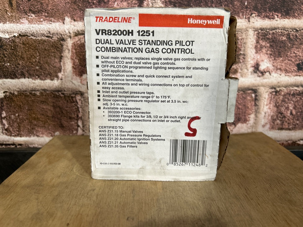 Dual Standing Pilot Combination Gas Control Valve, 1/2"X1/2" NPT