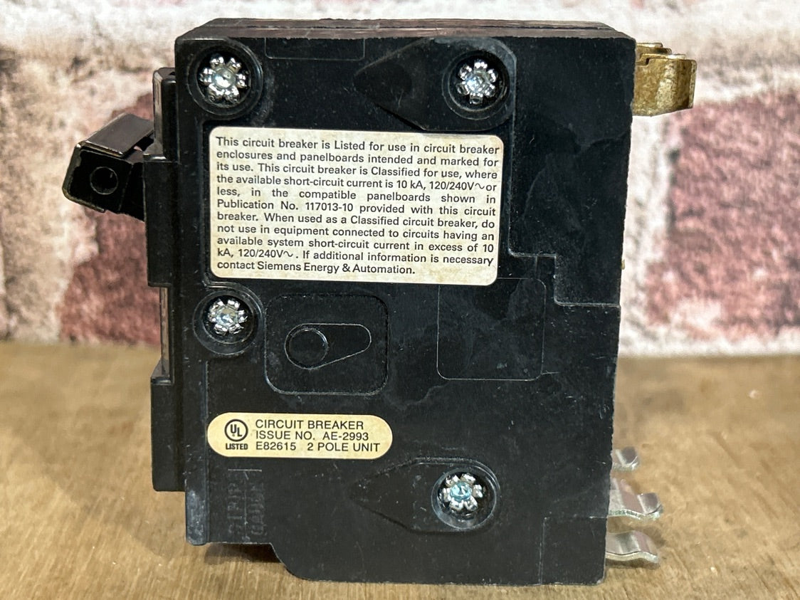 120/240V, 60Hz, 30A, 2 Pole Breaker