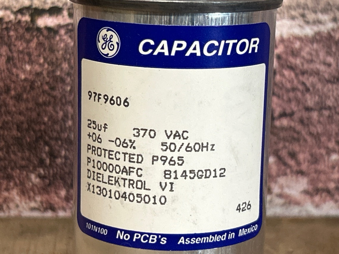 370 Vac, 25MFD 50/60 Hz, Round Capacitor