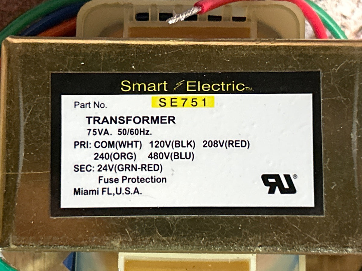 120/208/240/480/24 V, 50/60 Hz, 75VA Transformer