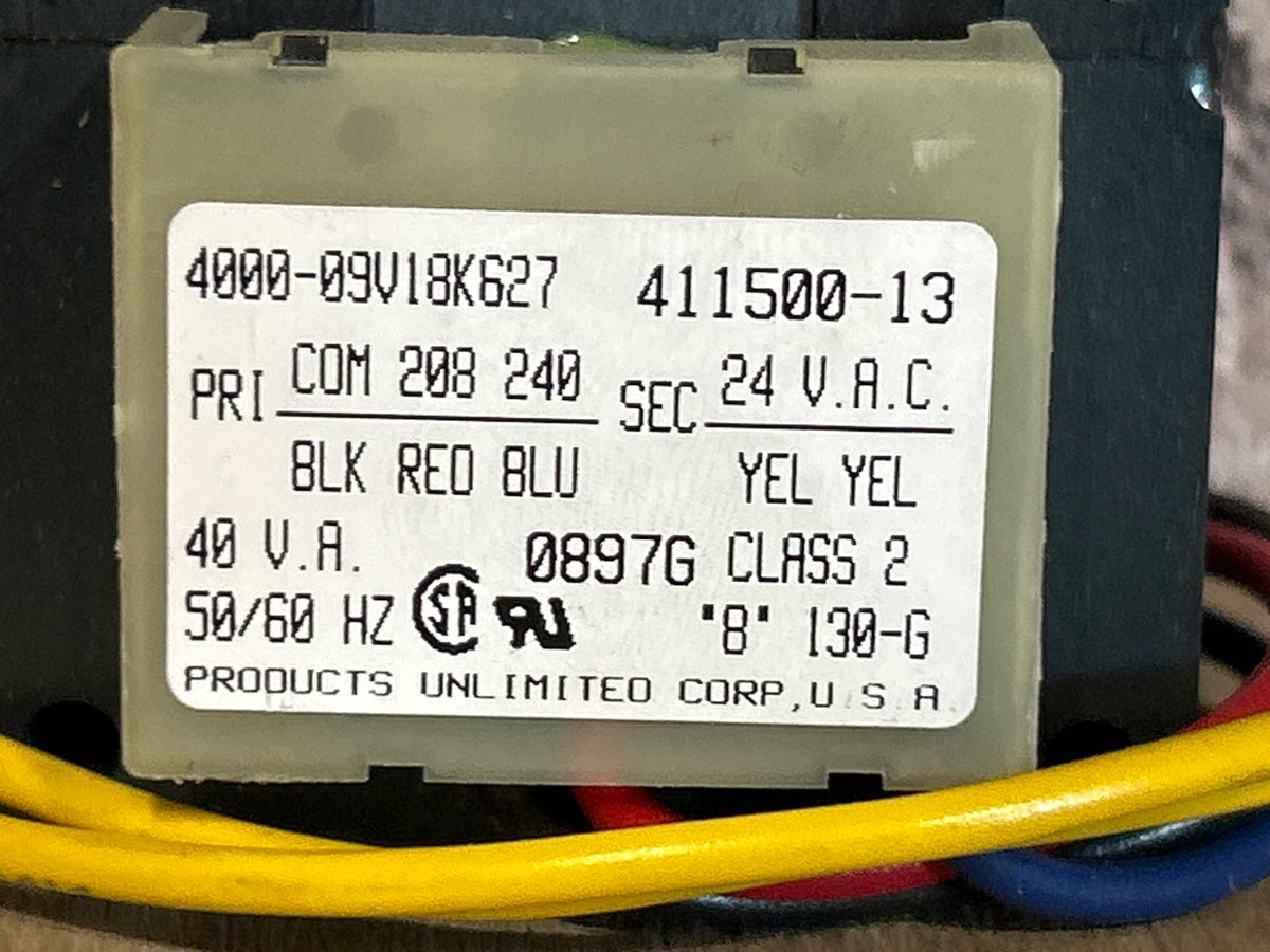 208/240/24 V, 50/60 Hz, 40VA Transformer