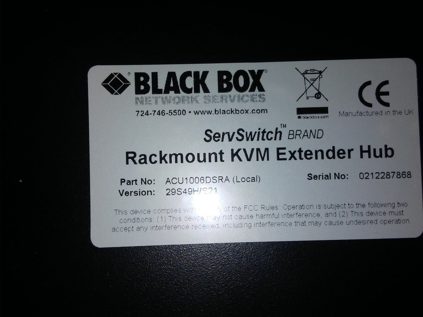6-PORT DUAL ACCESS RACKMOUNT SERVSWITCH CAT5 KVM EXTENDER HUB WITH SERIAL