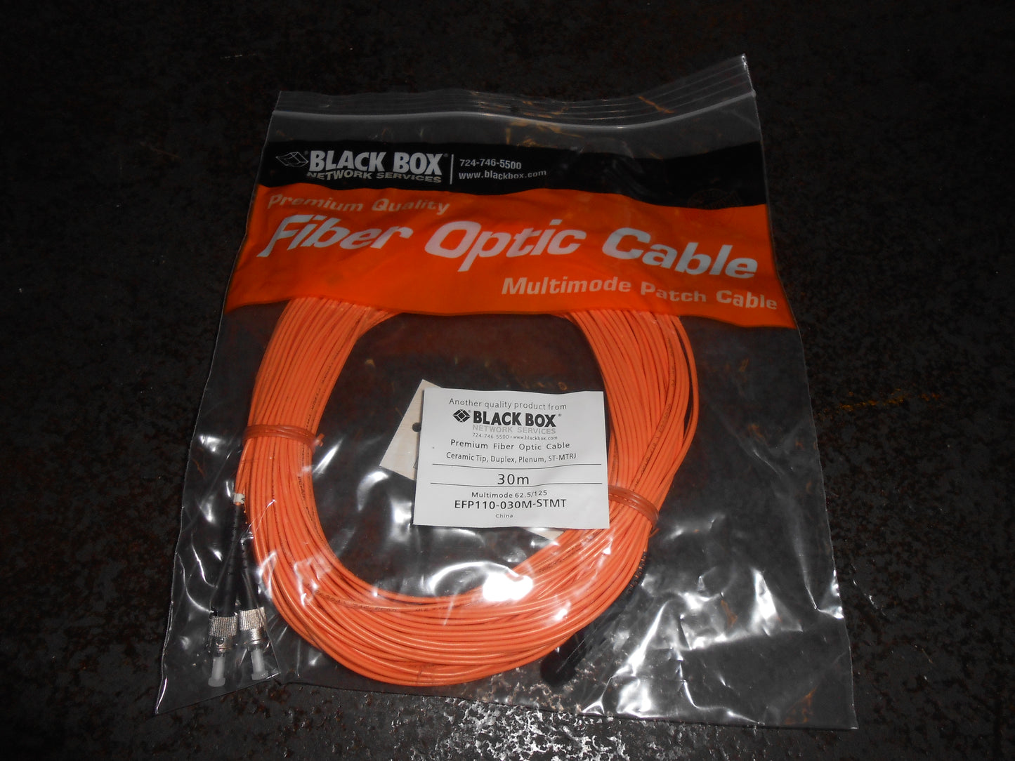 30M FIBER OPTIC CABLE, PLENUM, SC-MTRJ