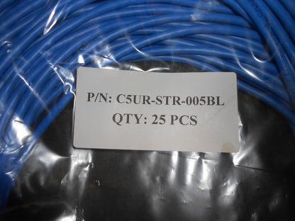 CAT5 KEY LOCKING PATCH CABLE, 5FT, BLUE, 25 PER PACK