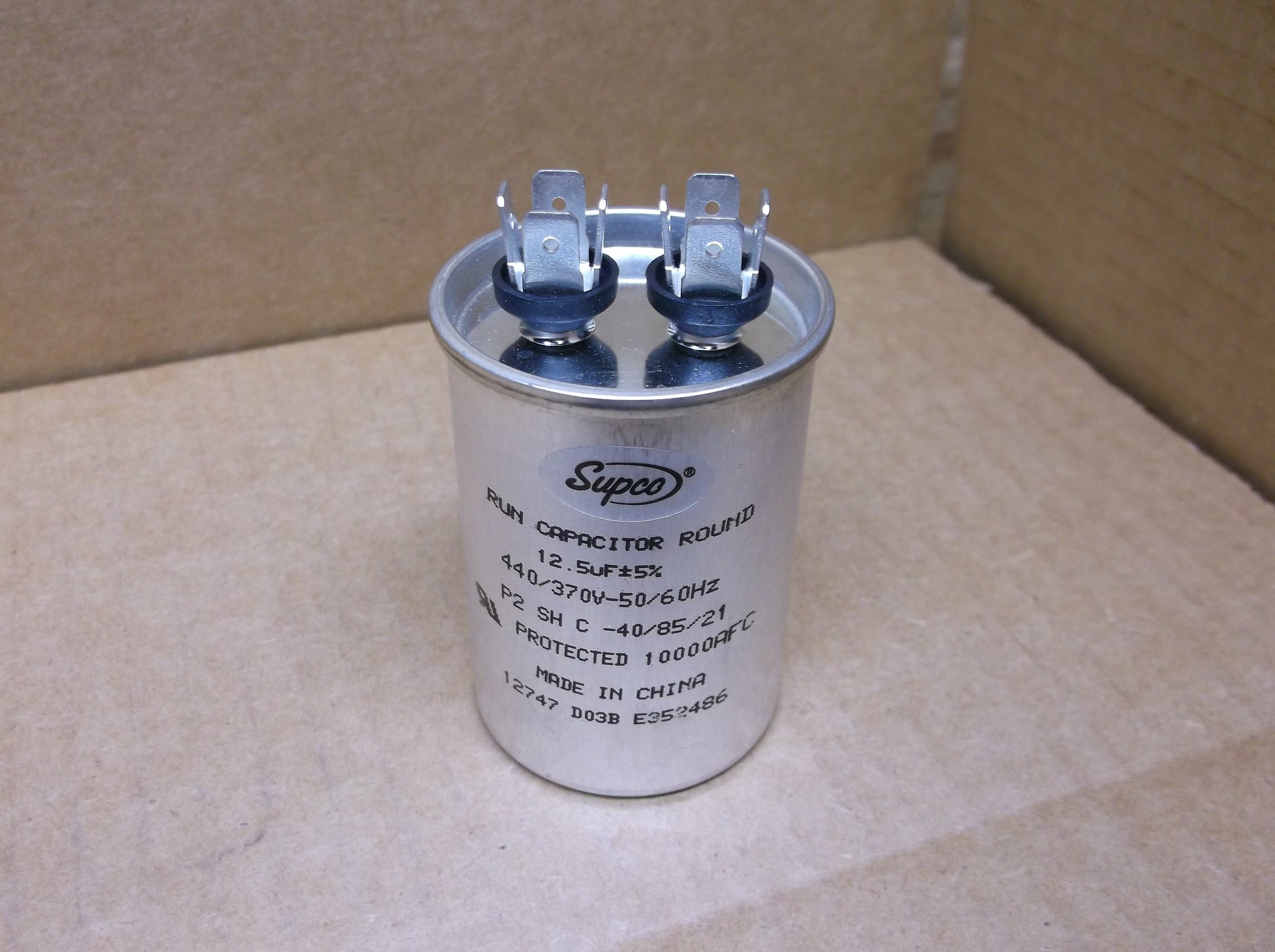 12.5UF X 440/370VAC ROUND RUN CAPACITOR