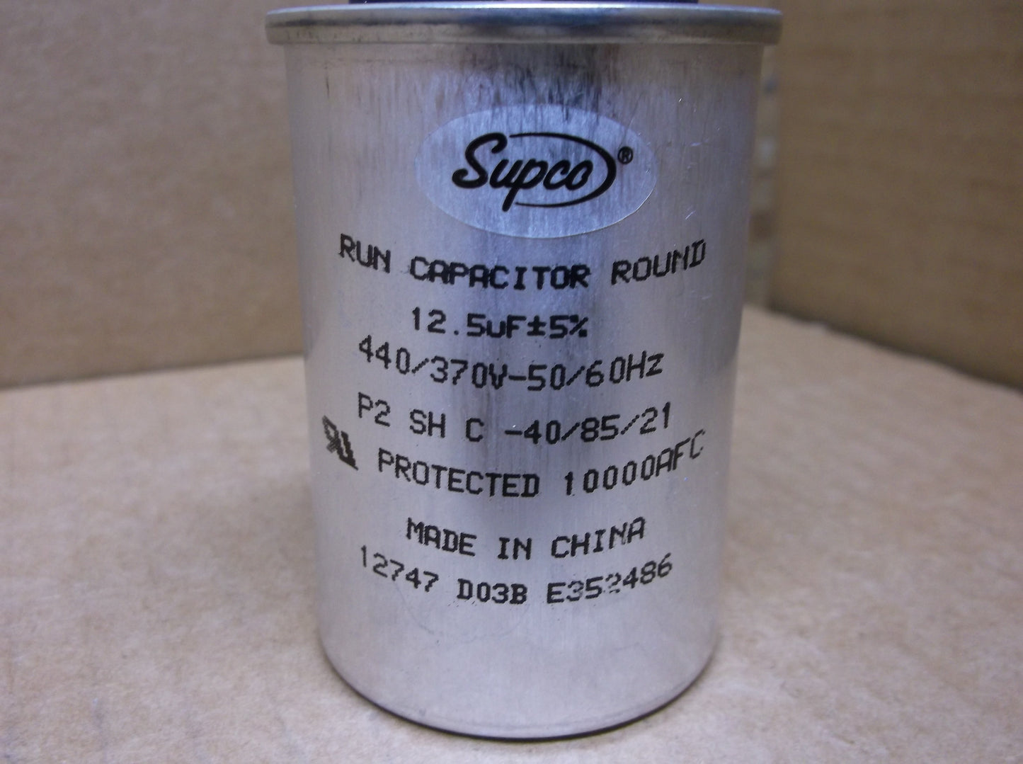 12.5UF X 440/370VAC ROUND RUN CAPACITOR