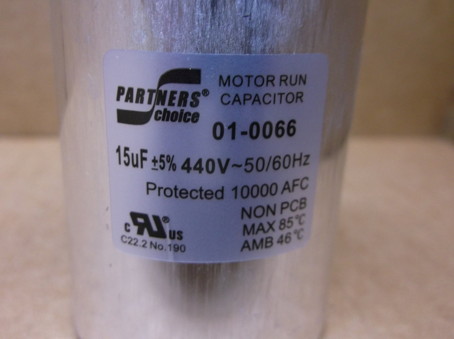 15UF X 440VAC ROUND RUN CAPACITOR