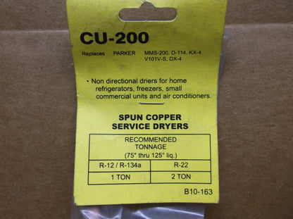 SPUN COPPER SERVICE DRYER R-12/R-134a/R-22 CUBIC INCHES:3