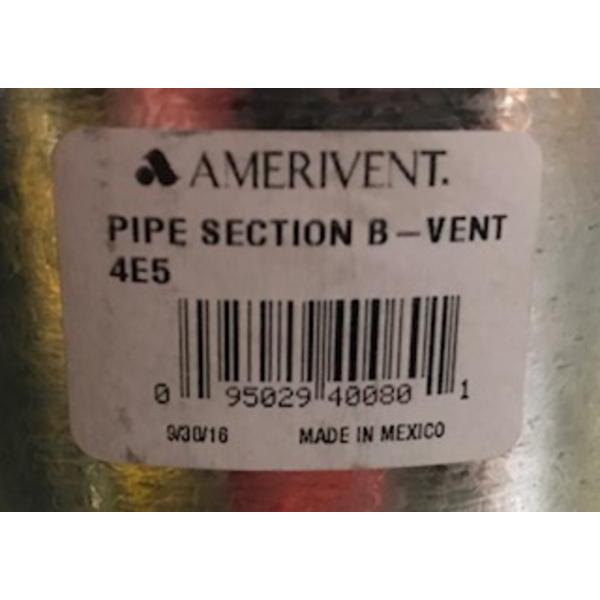 4" X 5' B-VENT DOUBLE WALL GAS VENT CONNECTOR PIPE