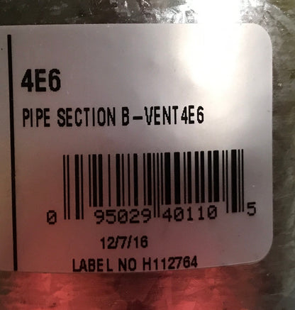 4" X 6" B-VENT DOUBLE WALL GAS VENT PIPE SECTION