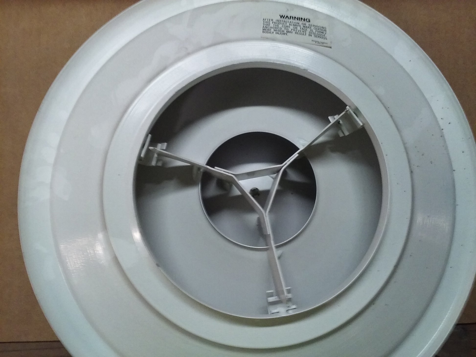 STEEL/WHITE ROUND CEILING DIFFUSER 14" X 8"