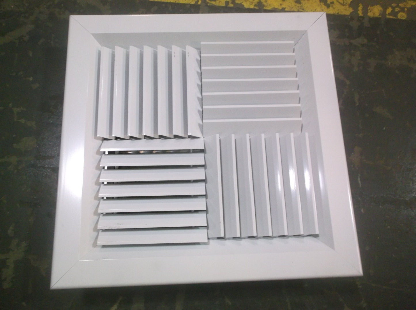 14" X 14" ALUMINUM/WHITE MODULAR CORE DIFFUSER 4 WAY W/OBD