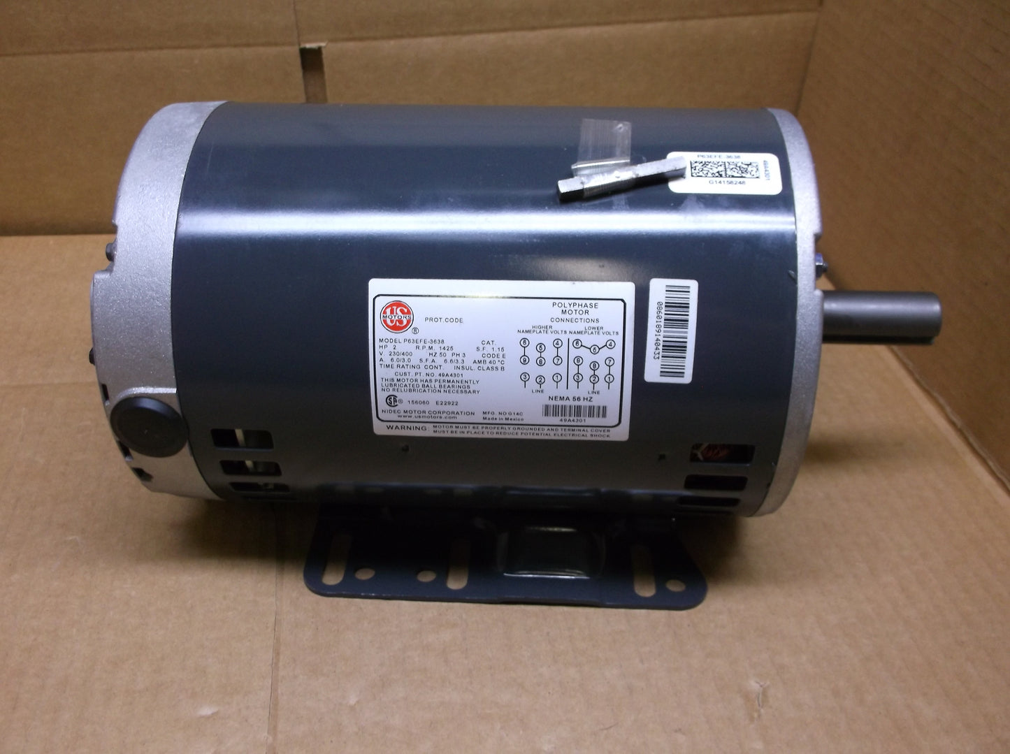 2HP BLOWER MOTOR 230-400/50/3 RPM:1425/1-SPEED