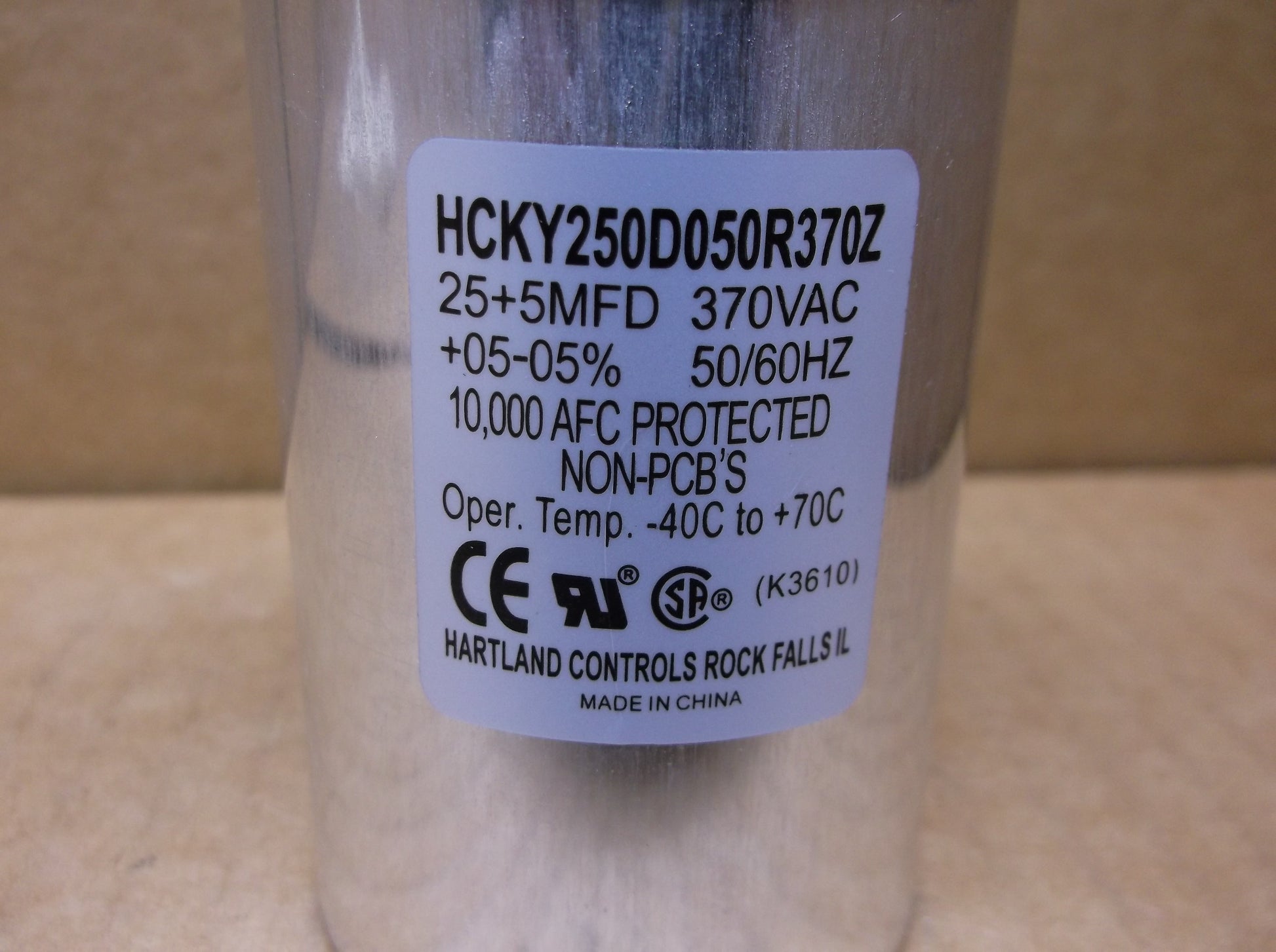 25+5 MFD X 370 VAC ROUND DUAL RUN CAPACITOR