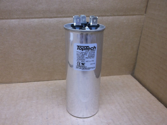 60+7.5 MFD X 370 VAC ROUND DUAL RUN CAPACITOR