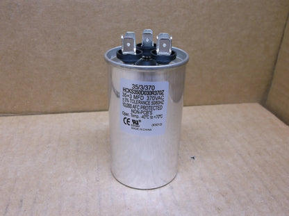 35+3 MFD X 370 VAC ROUND DUAL RUN CAPACITOR