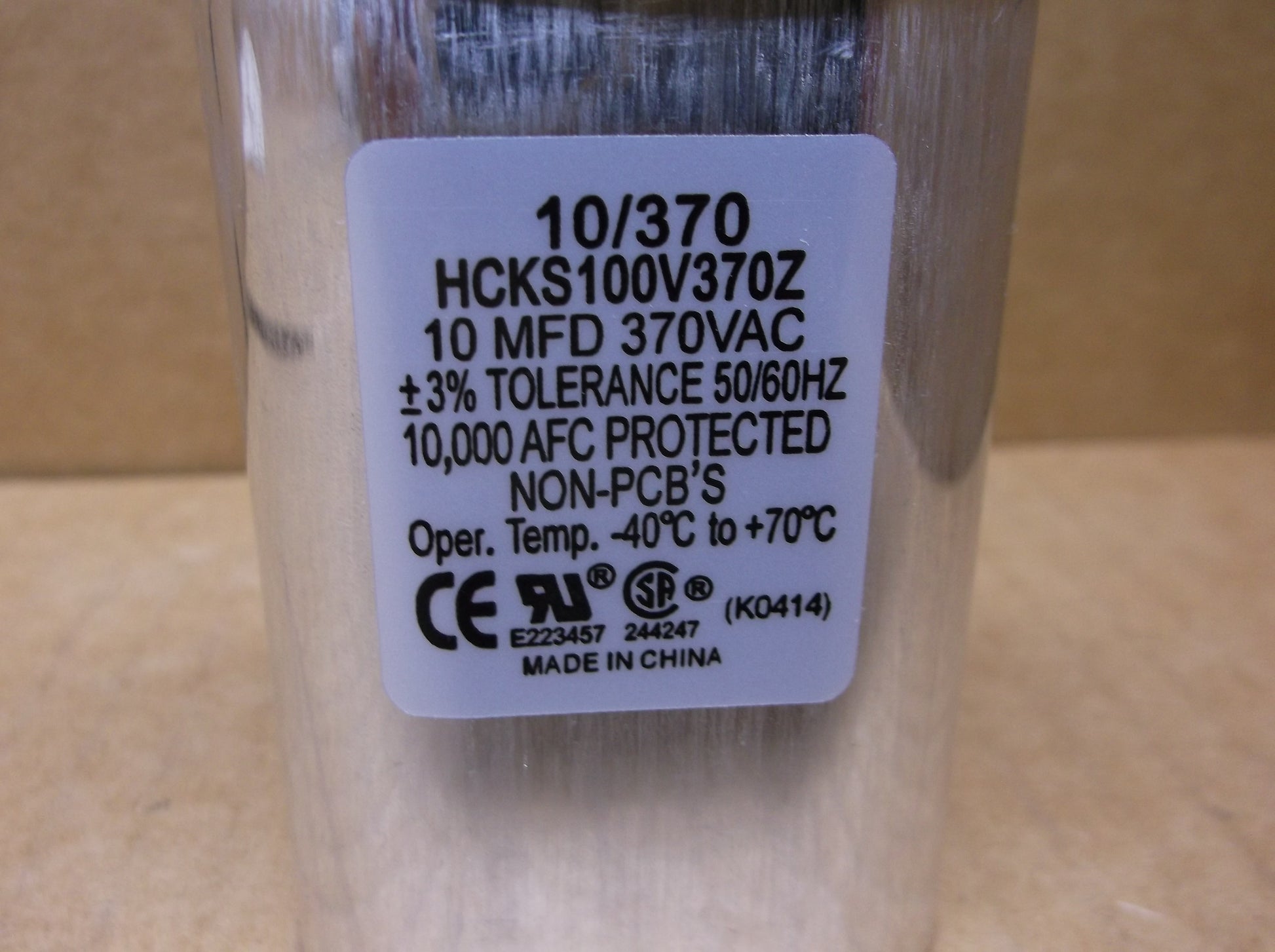 10 MFD X 370 VAC OVAL RUN CAPACITOR